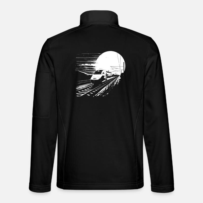 Railway Graphic - Unisex Softshell Jacket - black
