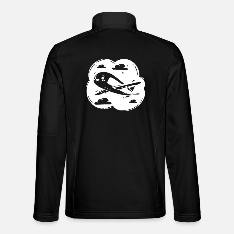 Propeller Plane Drawing - Unisex Softshell Jacket - black