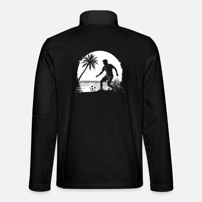 Fußball Junge Zeichnung - Unisex Softshelljacke - Schwarz