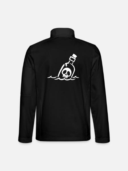 White Skull in a Bottle - Unisex Softshell Jacket - black
