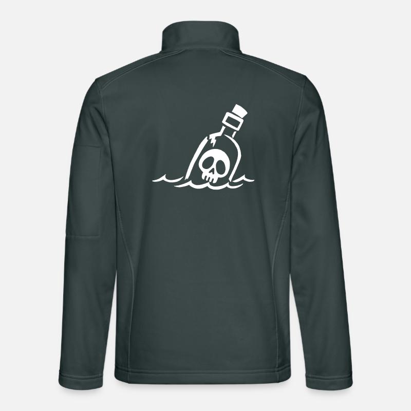 Crâne blanc en bouteille Veste en tissu softshell Unisexe