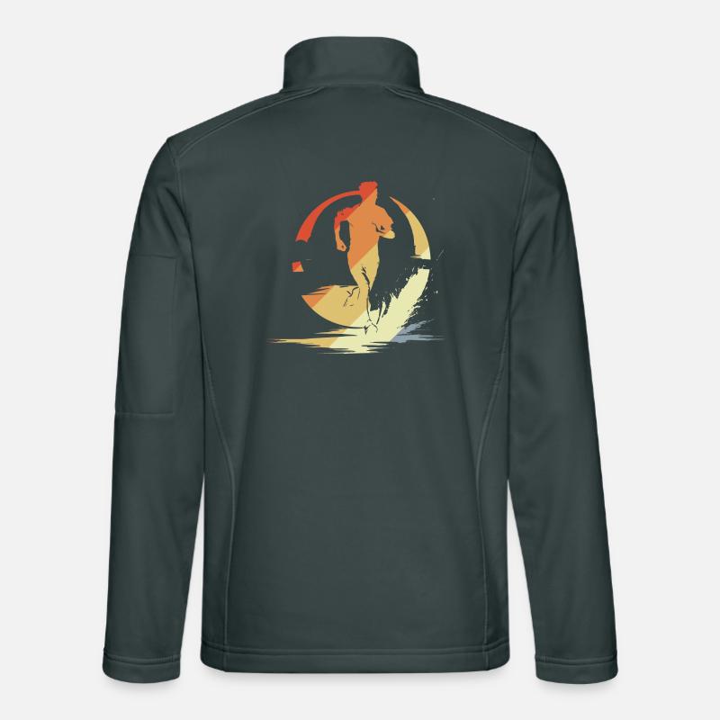 Marathon Runner Sketch Vintage Unisex Softshell Jacket
