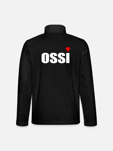 Ossi with heart red - Unisex Softshell Jacket - black