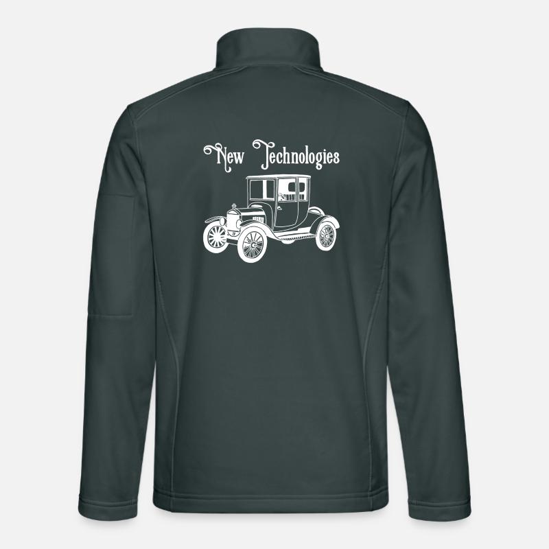 Weißes altes Oldtimer-Auto Unisex Softshelljacke