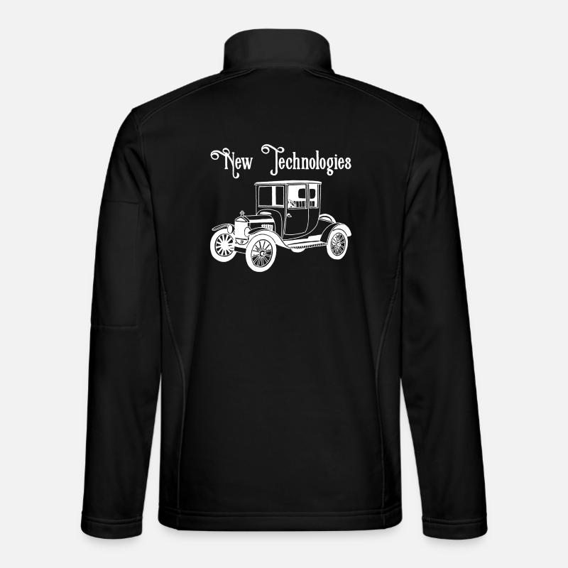 Weißes altes Oldtimer-Auto - Unisex Softshelljacke - Schwarz