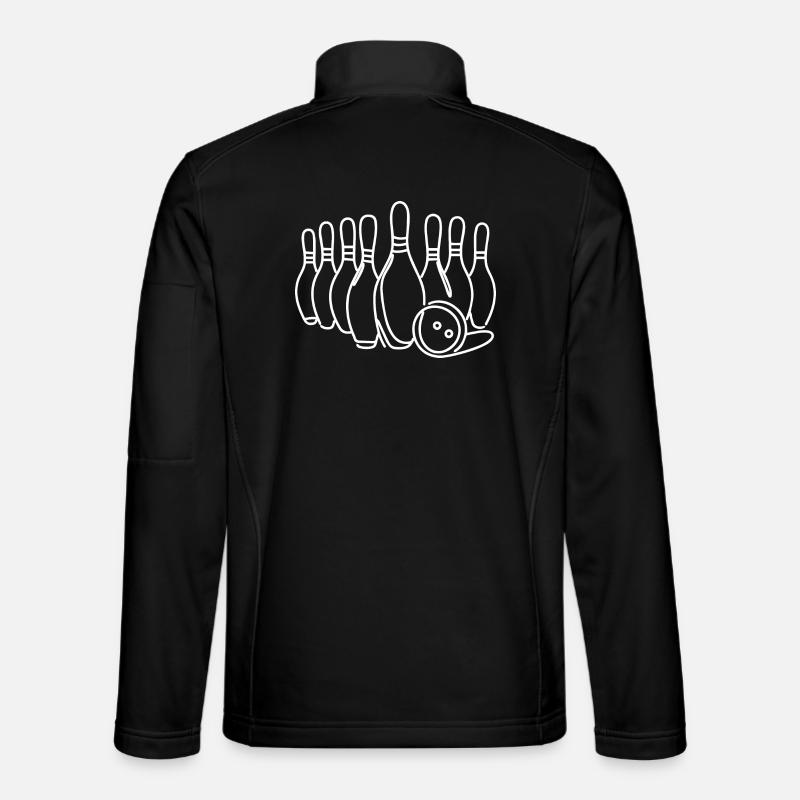 Bowling Pin Ball Drawing - Unisex Softshell Jacket - black