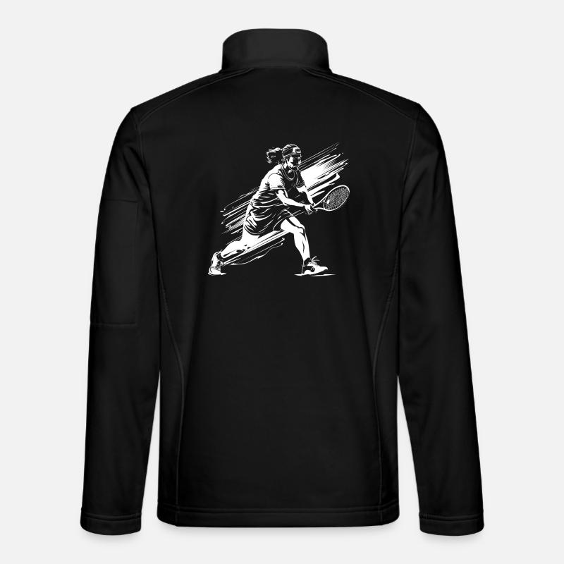 Tennis Player Sketch - Unisex Softshell Jacket - black