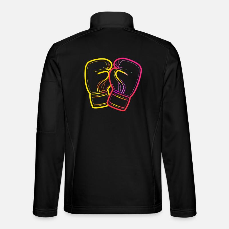 Boxing Gloves Drawing - Unisex Softshell Jacket - black