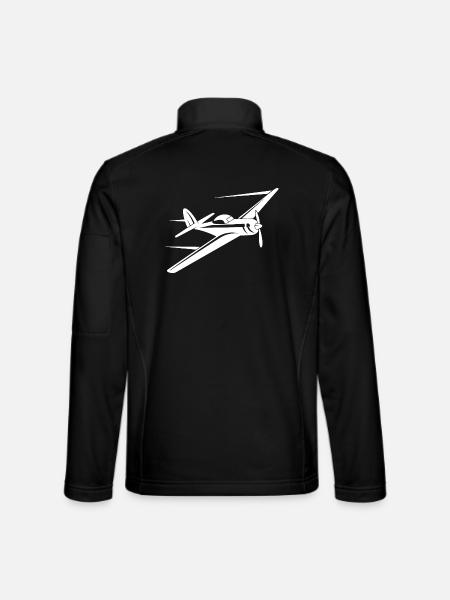 Propeller Plane Sketch - Unisex Softshell Jacket - black