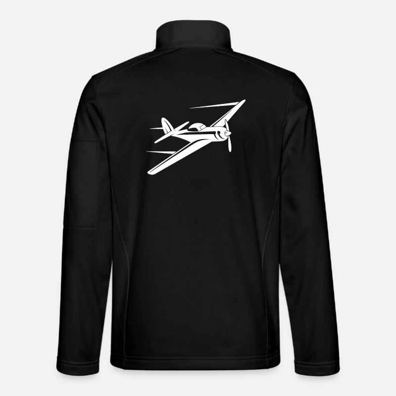 Propeller Plane Sketch - Unisex Softshell Jacket - black