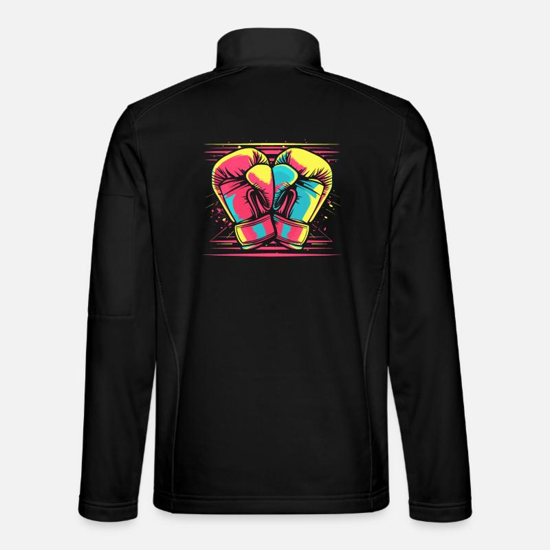Boxing Gloves Comic Look - Unisex Softshell Jacket - black