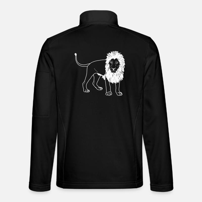 Lion lineart - Unisex Softshell Jacket - black