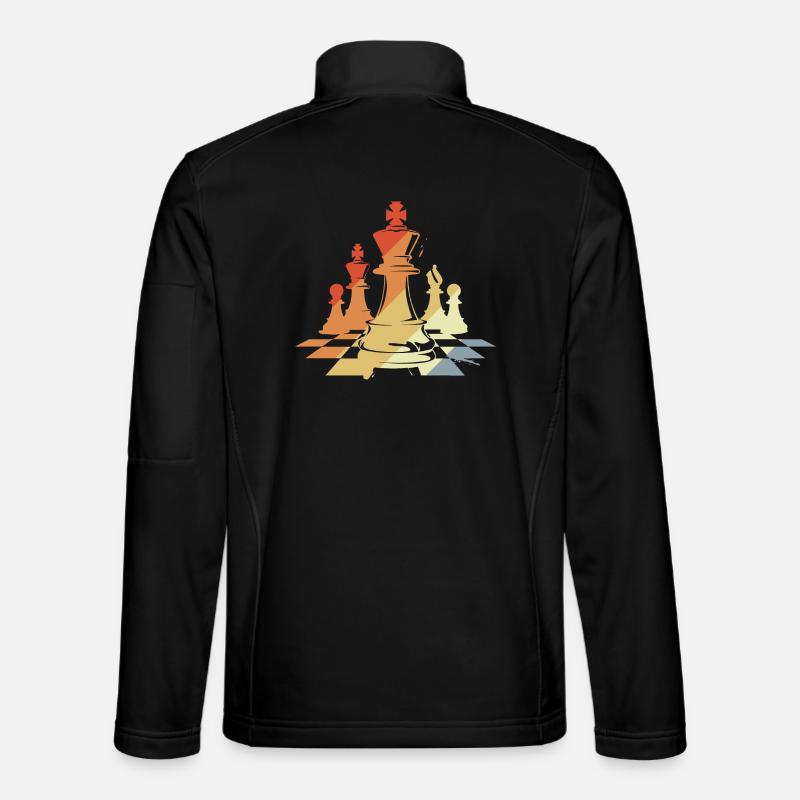 Chess Pieces Sketch Retro - Unisex Softshell Jacket - black