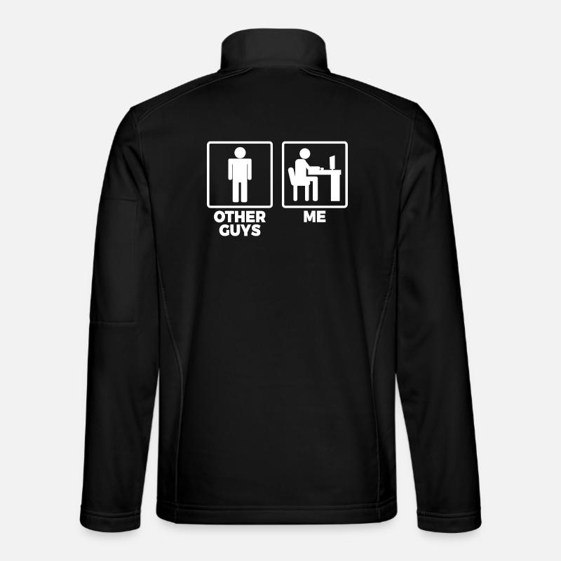 Software Ingenieur Strichfiguren - Unisex Softshelljacke - Schwarz