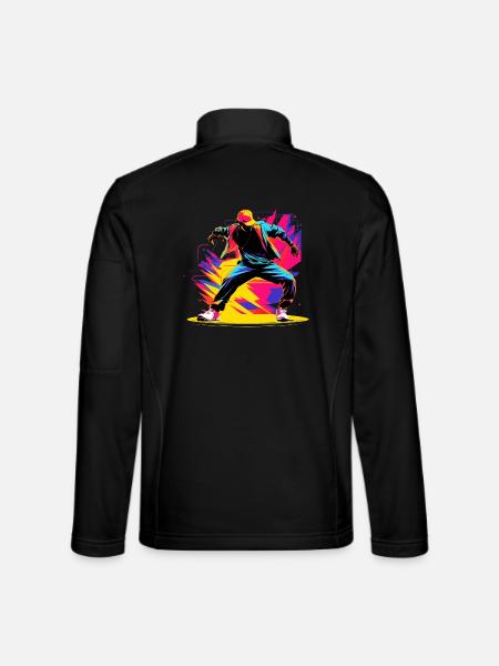 90er Farben Breakdancer - Unisex Softshelljacke - Schwarz