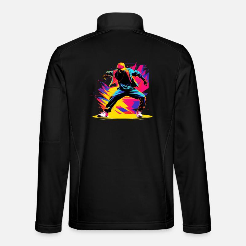90er Farben Breakdancer - Unisex Softshelljacke - Schwarz