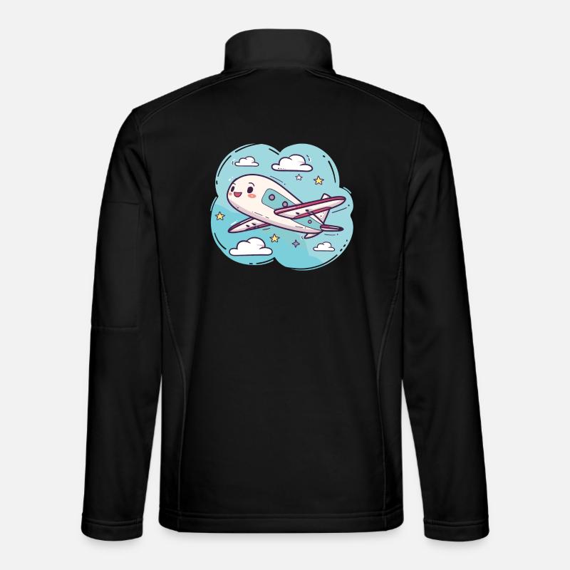 Flugzeug Comic Look - Unisex Softshelljacke - Schwarz