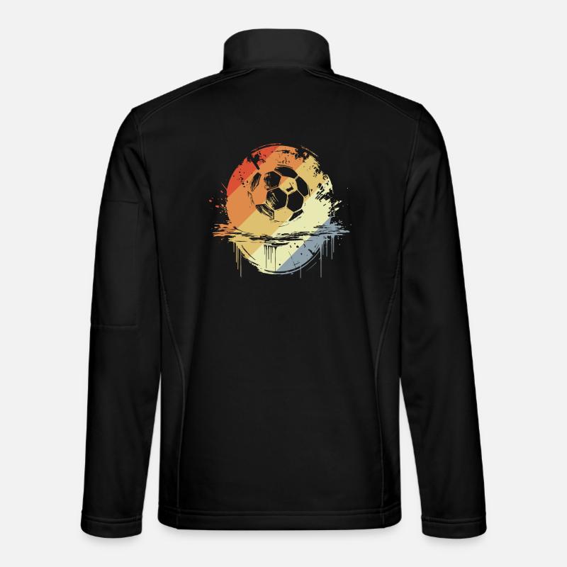 Retro Football Graphic - Unisex Softshell Jacket - black