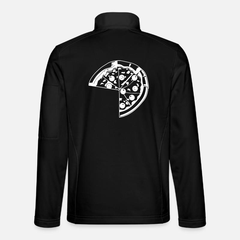 Pizza Skizze - Unisex Softshelljacke - Schwarz