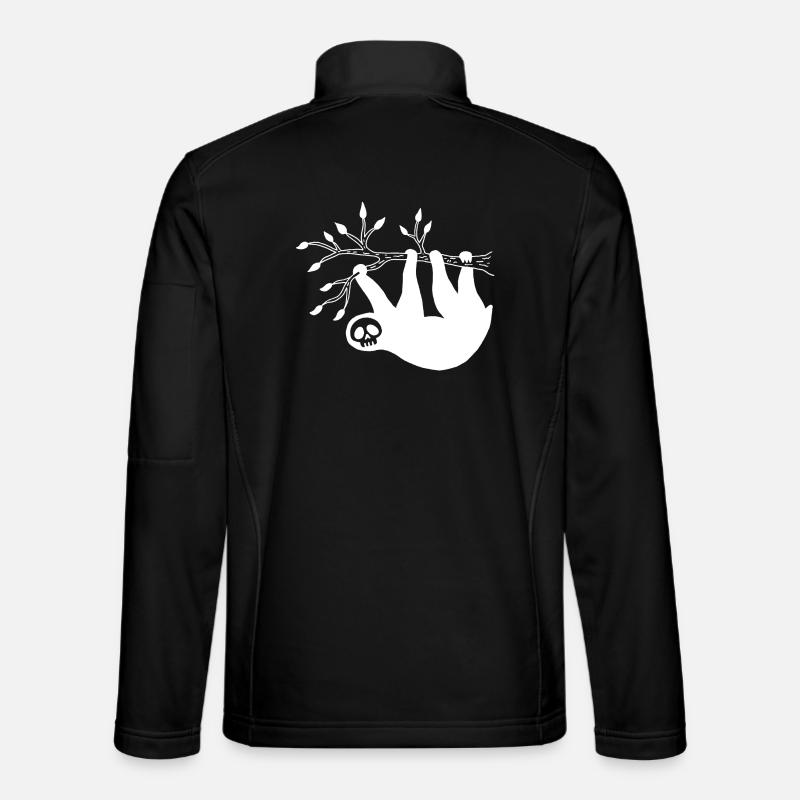 White Sloth Skull - Unisex Softshell Jacket - black