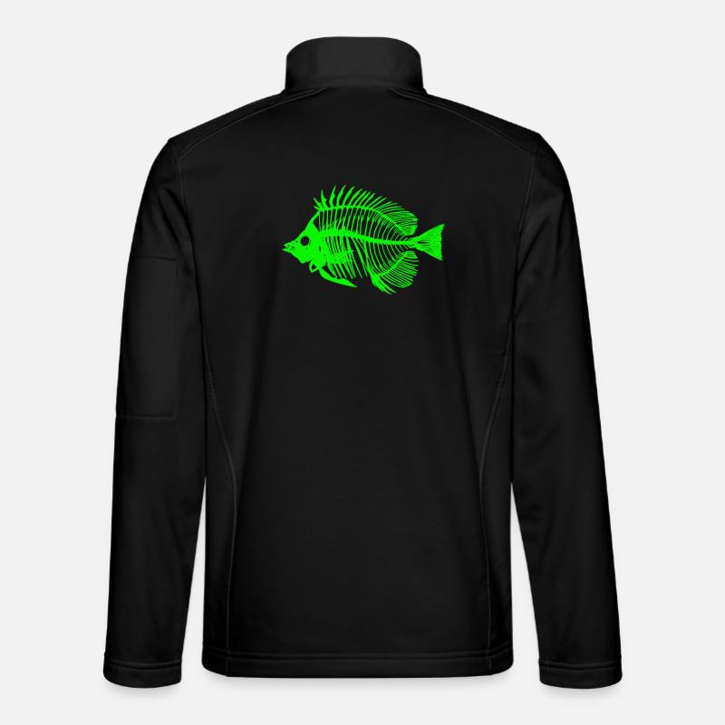 Glowing Fish Skeleton Design Unisex Softshell Jacket