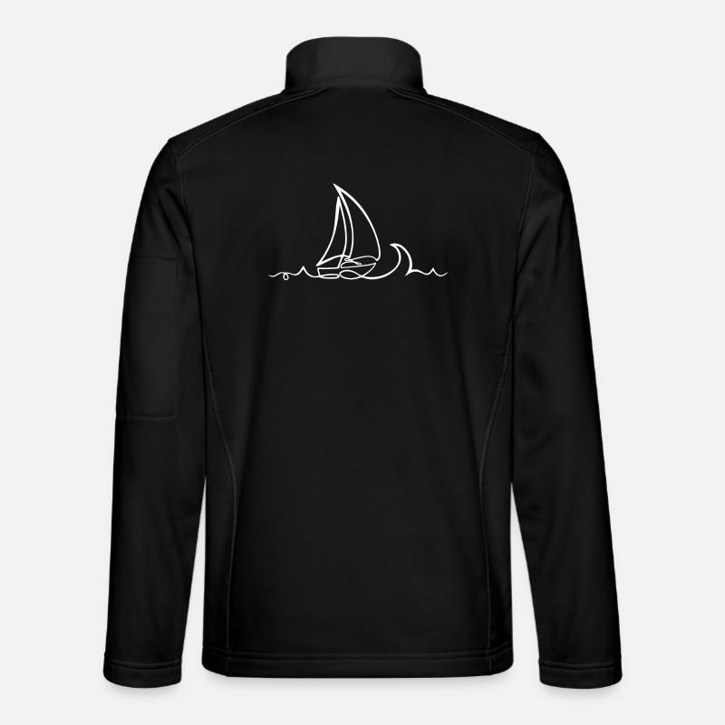 Esquisse du voyageur (blanc) - Veste en tissu softshell Unisexe - noir