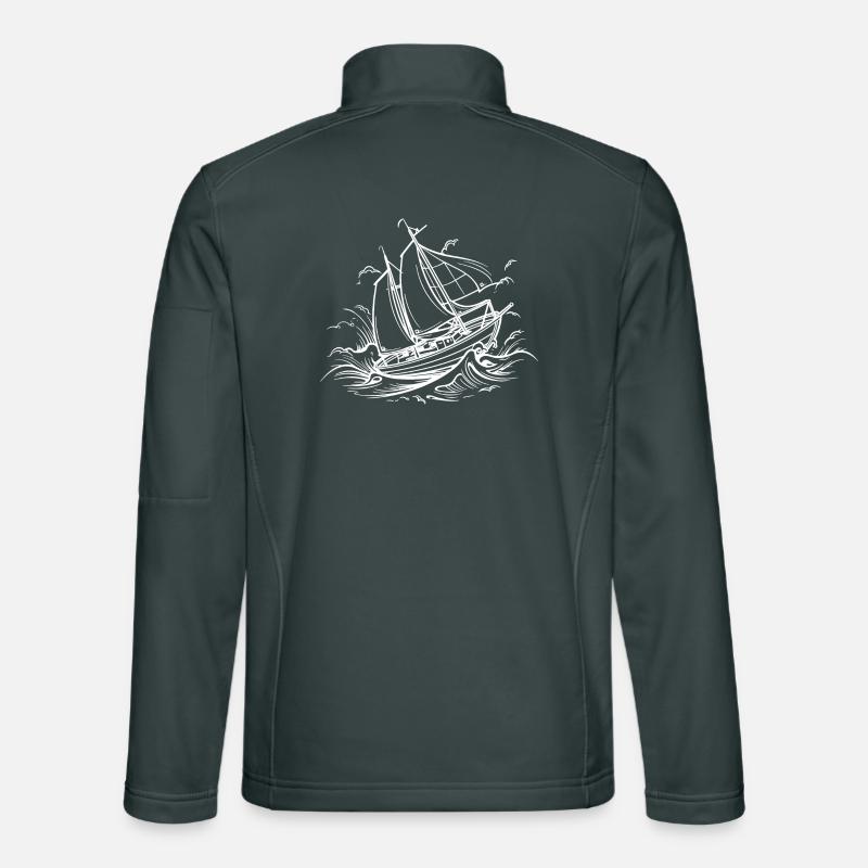 Sailing Ship Drawing Unisex Softshell Jacket