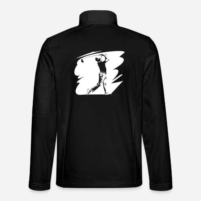 Golfer Skizze - Unisex Softshelljacke - Schwarz