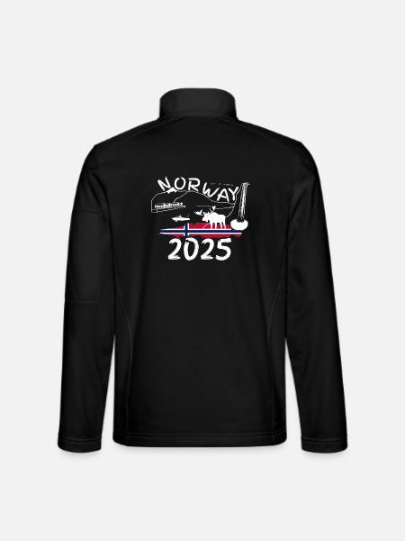 Norvège 2025 Ling avec montagnes et pêche à l’orignal - Veste en tissu softshell Unisexe - noir - Dos