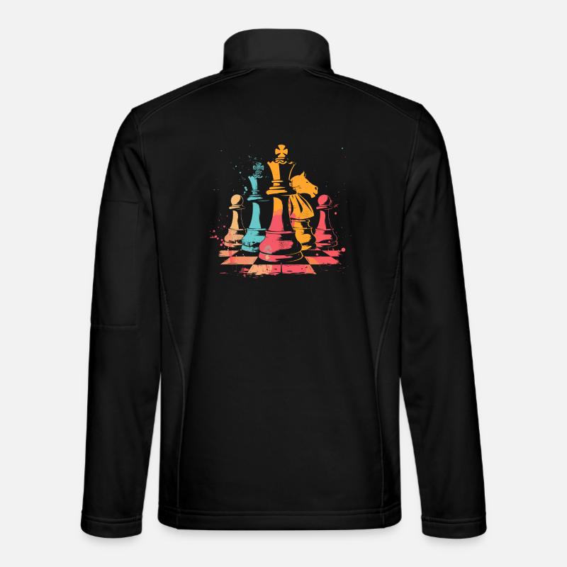 Schachfiguren Retrowave Unisex Softshelljacke