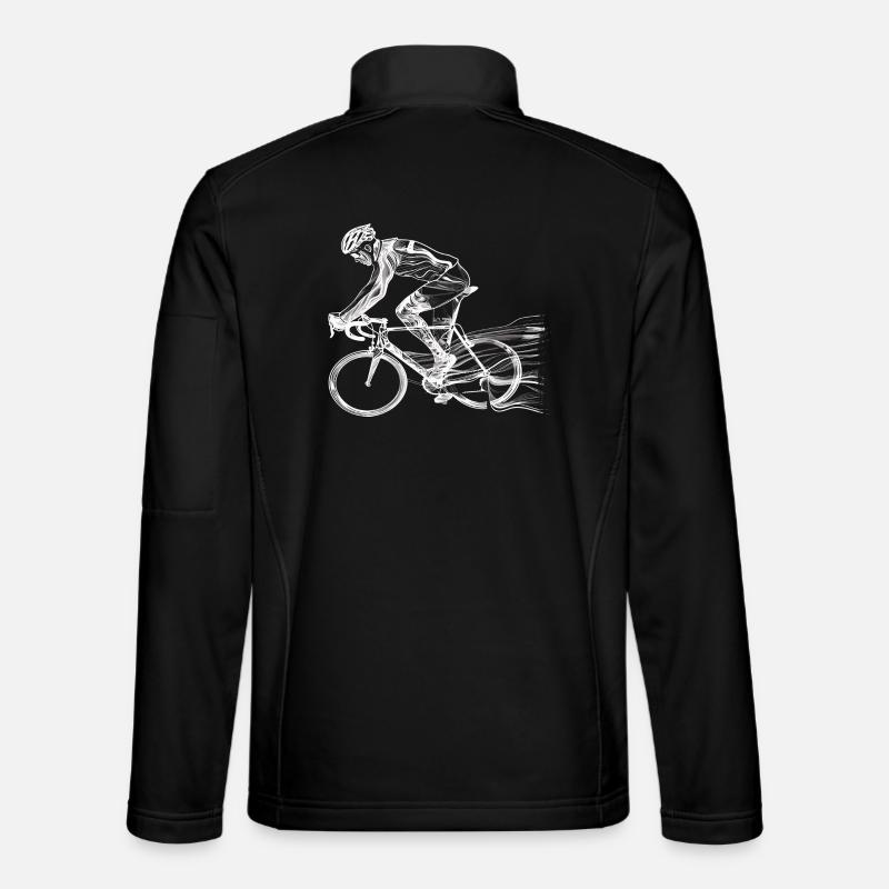 Fahrradfahrer Skizze - Unisex Softshelljacke - Schwarz