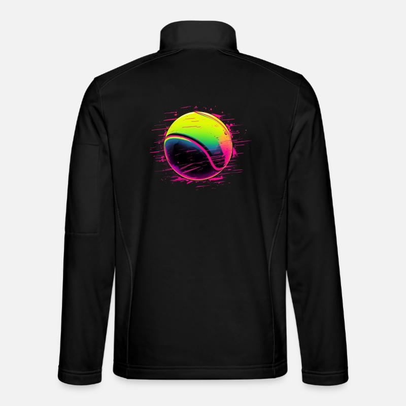 Balle de tennis style synthwave - Veste en tissu softshell Unisexe - noir