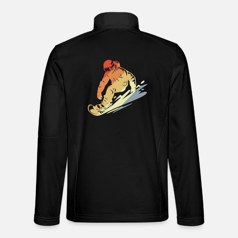 Snowboarder Retro Stil - Unisex Softshelljacke - Schwarz