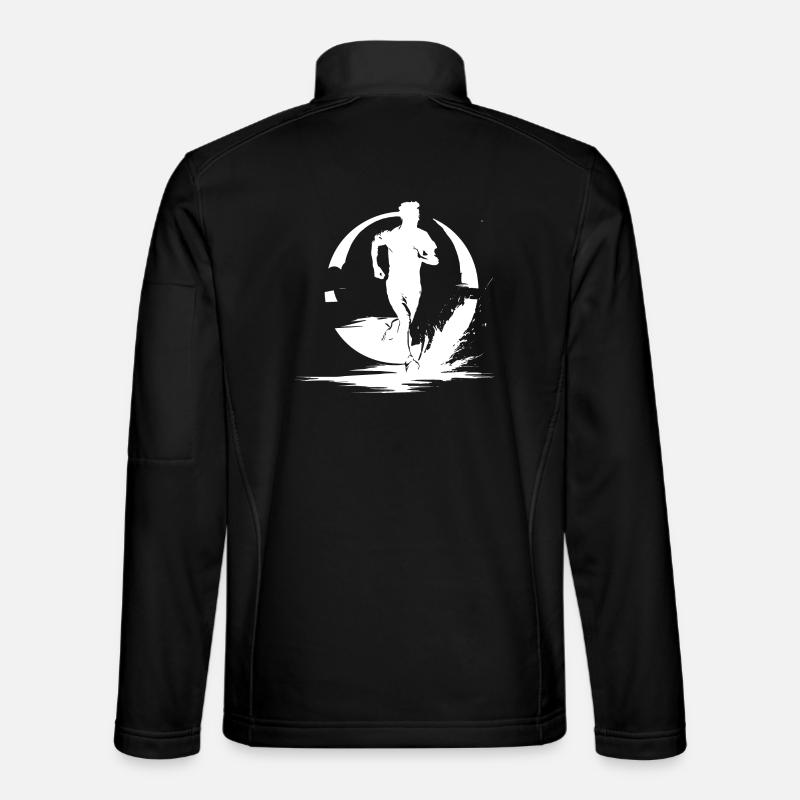 Dessin de garçon marathon - Veste en tissu softshell Unisexe - noir