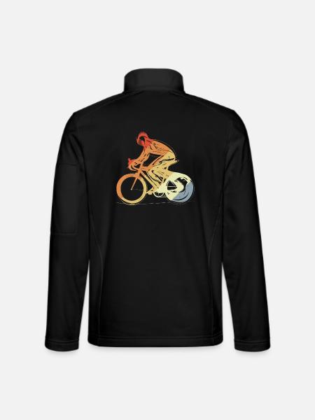 Look vintage cycliste - Veste en tissu softshell Unisexe - noir - Dos