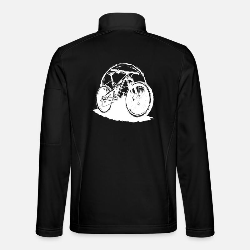 Mountain biking illustration - Unisex Softshell Jacket - black