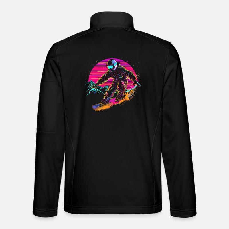 Snowboarder Vaporwave - Unisex Softshell Jacket - black