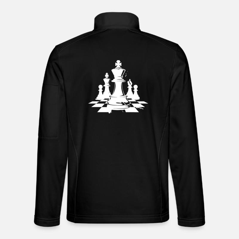 Chess Pieces Drawing - Unisex Softshell Jacket - black