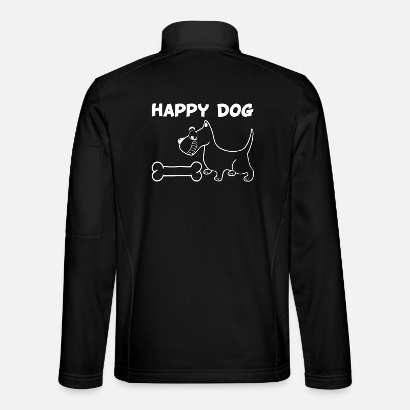 Ein glücklicher Hund (weiß) - Unisex Softshelljacke - Schwarz