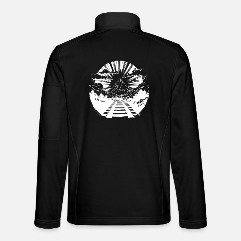 Railway Graphic - Unisex Softshell Jacket - black