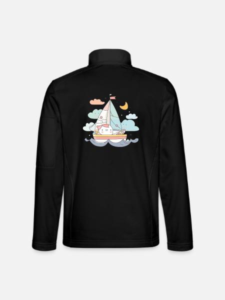Style de bande dessinée sur la voile - Veste en tissu softshell Unisexe - noir - Dos