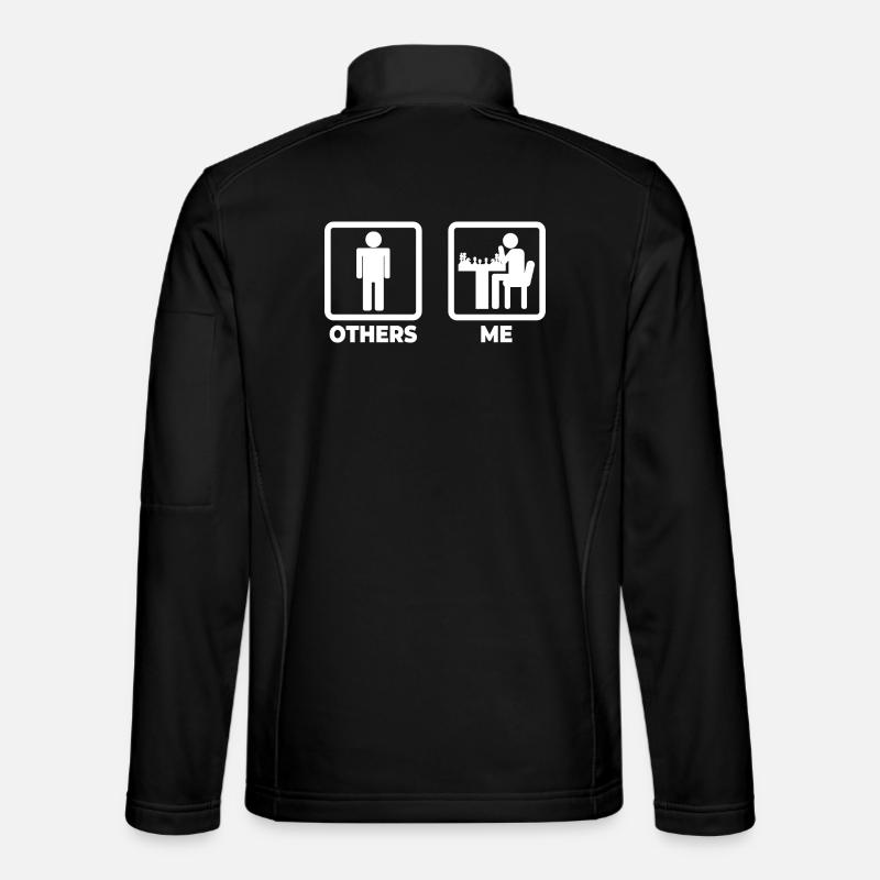 Schach Strichmännchen - Unisex Softshelljacke - Schwarz