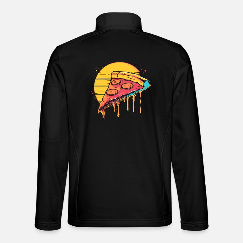 Pizza slice illustration - Unisex Softshell Jacket - black