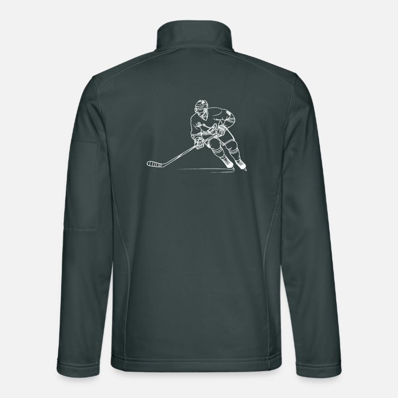 Eishockeyspieler Line Art Unisex Softshelljacke