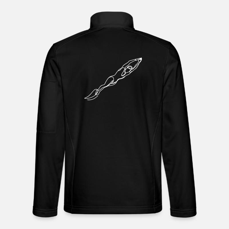 Swimmer Woman Drawing - Unisex Softshell Jacket - black