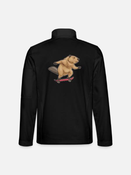 Beaver Skater Skateboard - Unisex Softshell Jacket - black