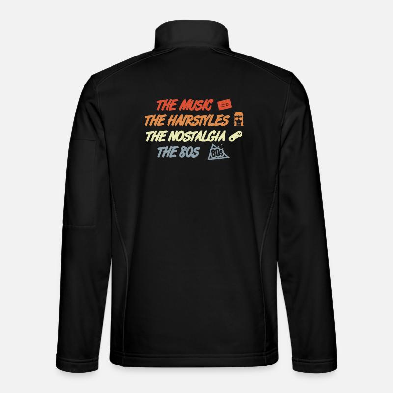 Music Hairstyles Nostalgia 80s - Unisex Softshell Jacket - black