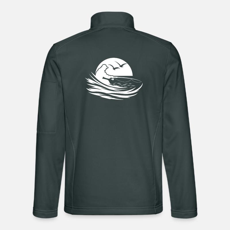 Graphique de pêche Veste en tissu softshell Unisexe