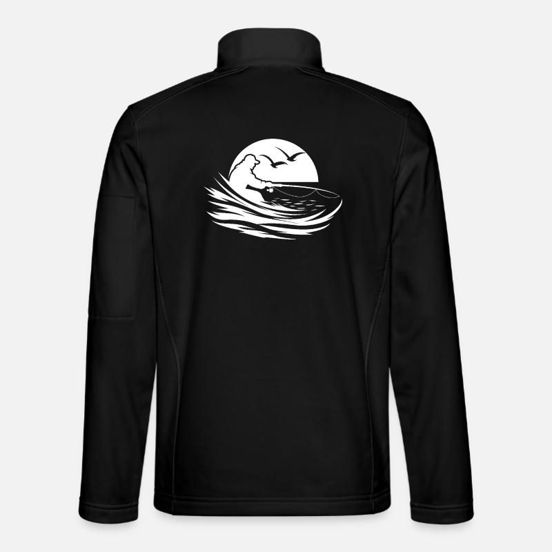 Fischen Grafik Unisex Softshelljacke