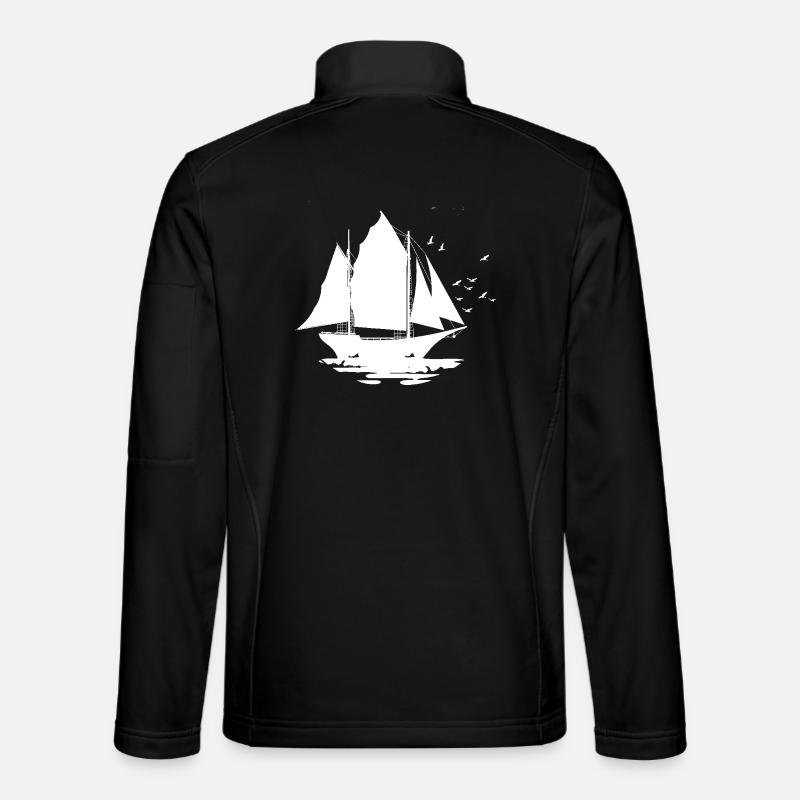 Sailing Ship Sketch - Unisex Softshell Jacket - black